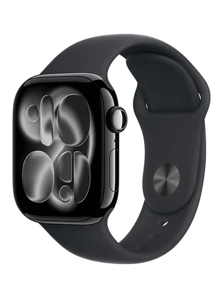 Apple Watch Series 11 GPS, 42mm Jet Black Aluminum Case with Black Sport Band – S/M