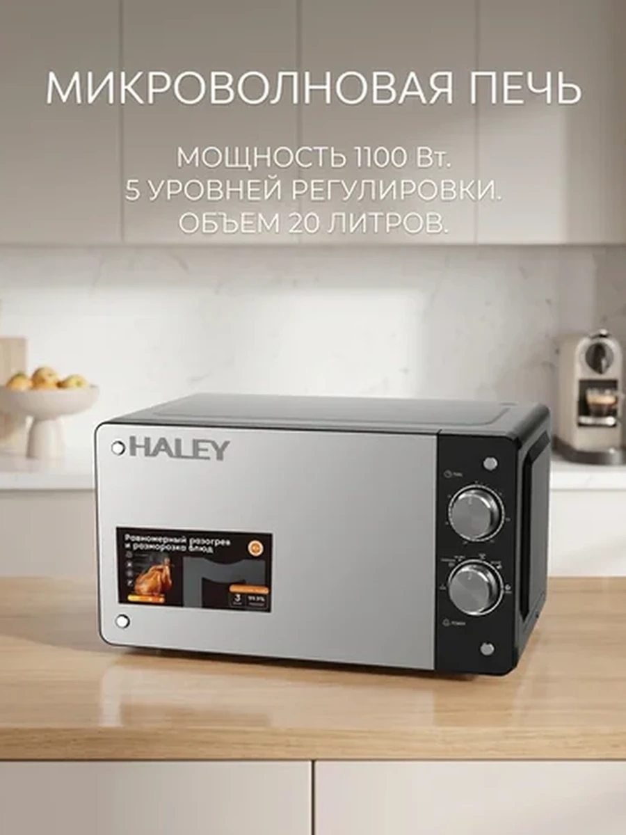 Стильная микроволновая печь 20 литров, для дома, бизнеса и офиса.