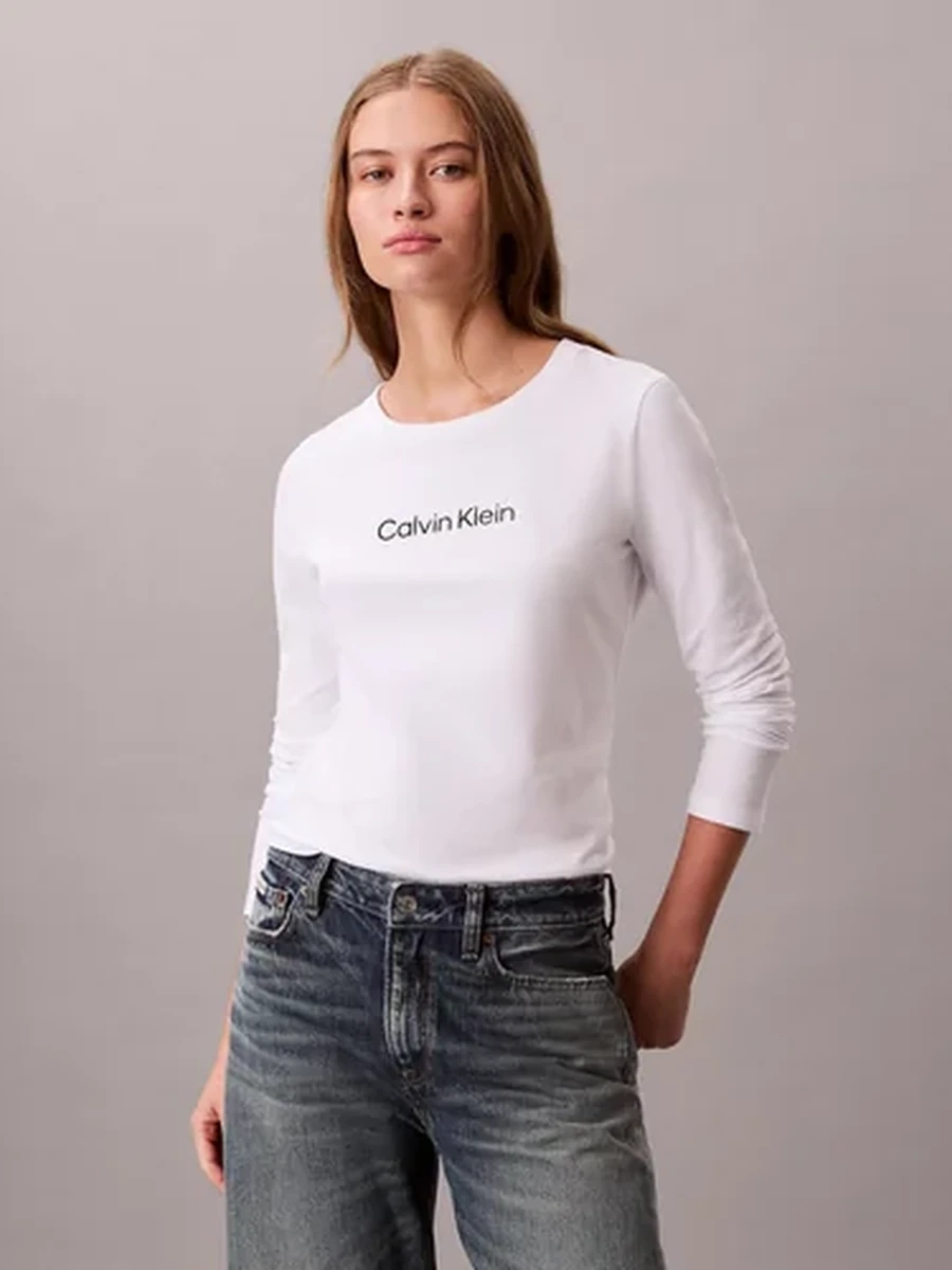 Женская облегающая футболка с длинным рукавом от Calvin Klein Размер S