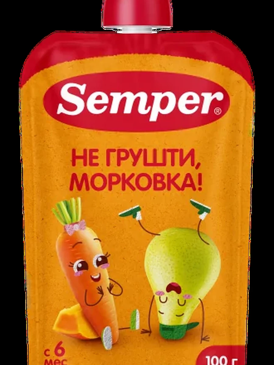 Semper пюре "Яблоко Груша Морковь Тыква" (100грx18)