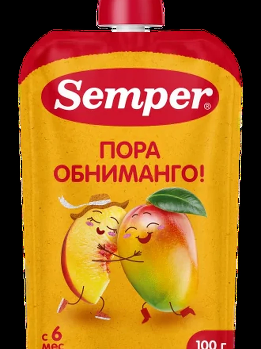 Semper пюре "Яблоко Манго Персик" (100грx18)