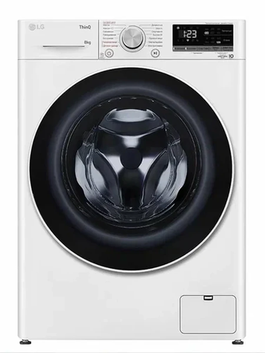 Стиральная машина LG F2V5PS0W, инверторный мотор с прямым приводом, 8кг, с паром, для аллергиков и детской одежды, белый