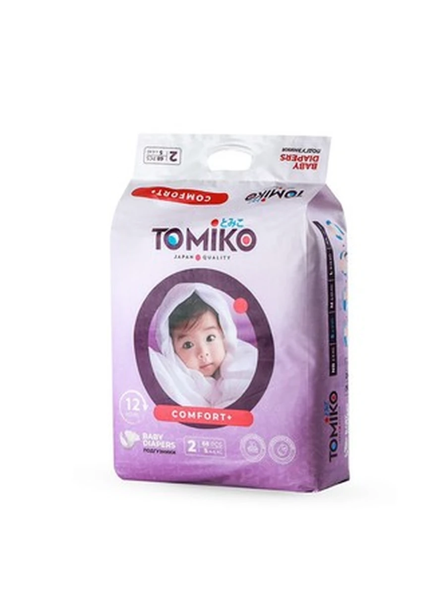 TomiKo Подгузники на липучках Comfort+ S (4-6 кг) 68 шт