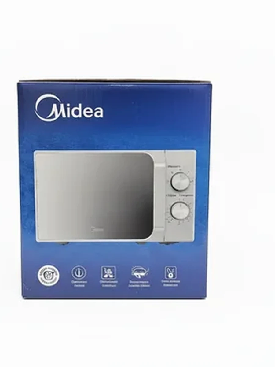 Микроволновая печь Midea MM72-S соло с механическим управлением, серебристая
