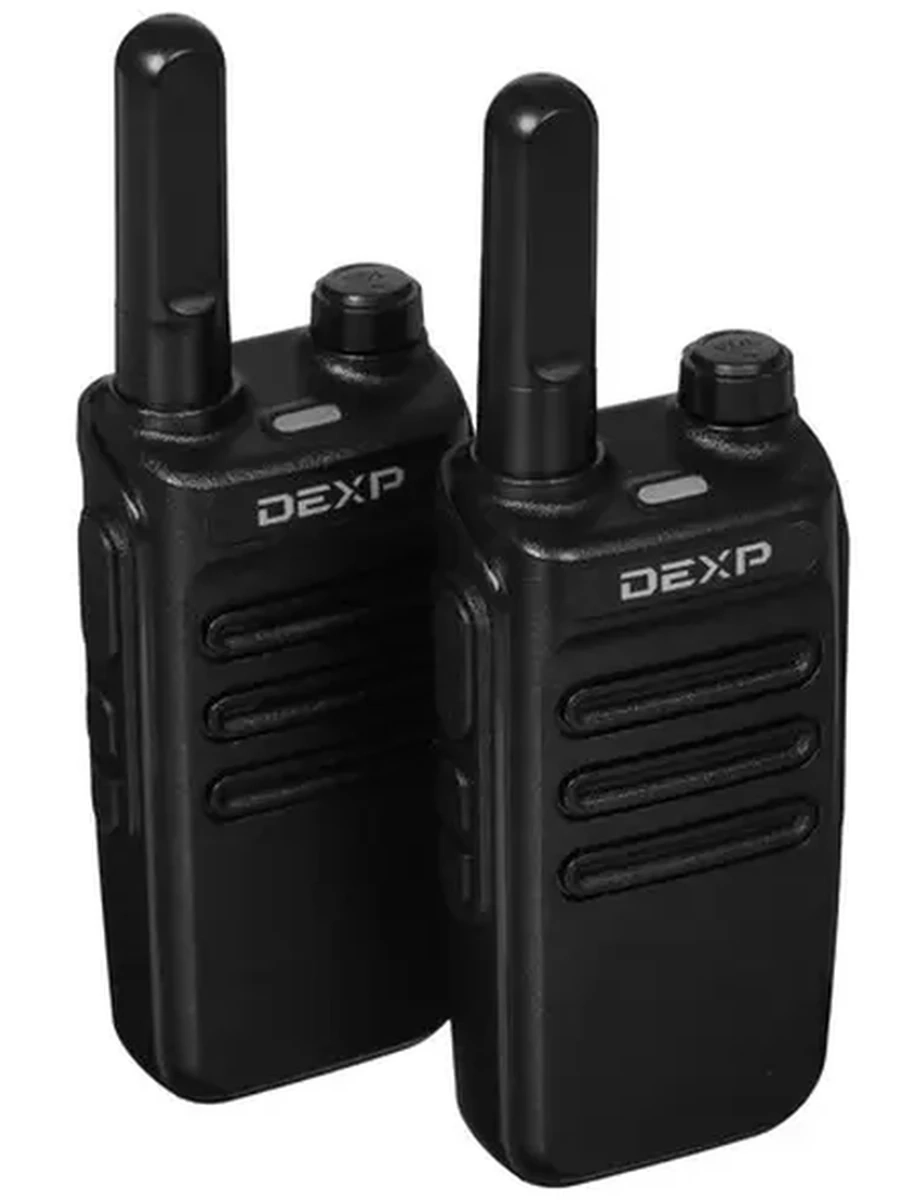 Радиостанция DEXP портативная Спутник 1 Black, 16 каналов, 5км, набор 2 шт., VOX