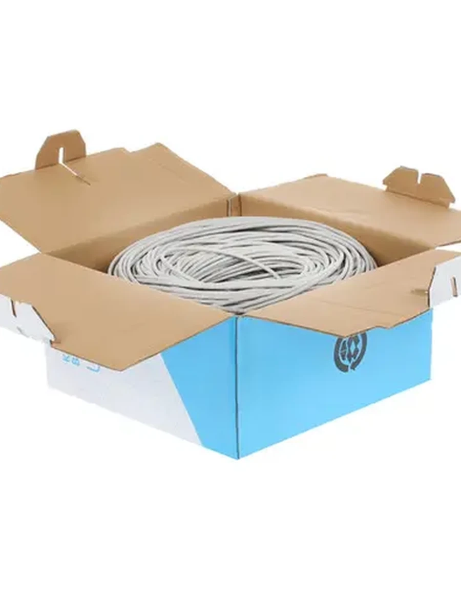 Кабель DEXP [Витая пара U/UTP/4 пары/0,57 mm/CU/кат. 6/однож./Indoor/305 m/box/(Серый)] [TP6cUUTP305G]