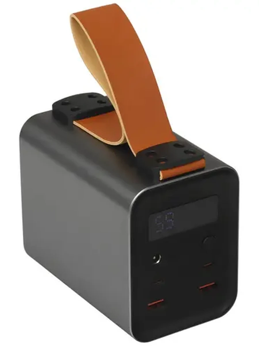 Портативный аккумулятор 60 000 mAh FinePower Machine X (100W, 2xUSB-A(out), 2xUSB-C(in/out), DC12V(out), Li-ion, металл, фонарик, LCD,  ручка, серый)