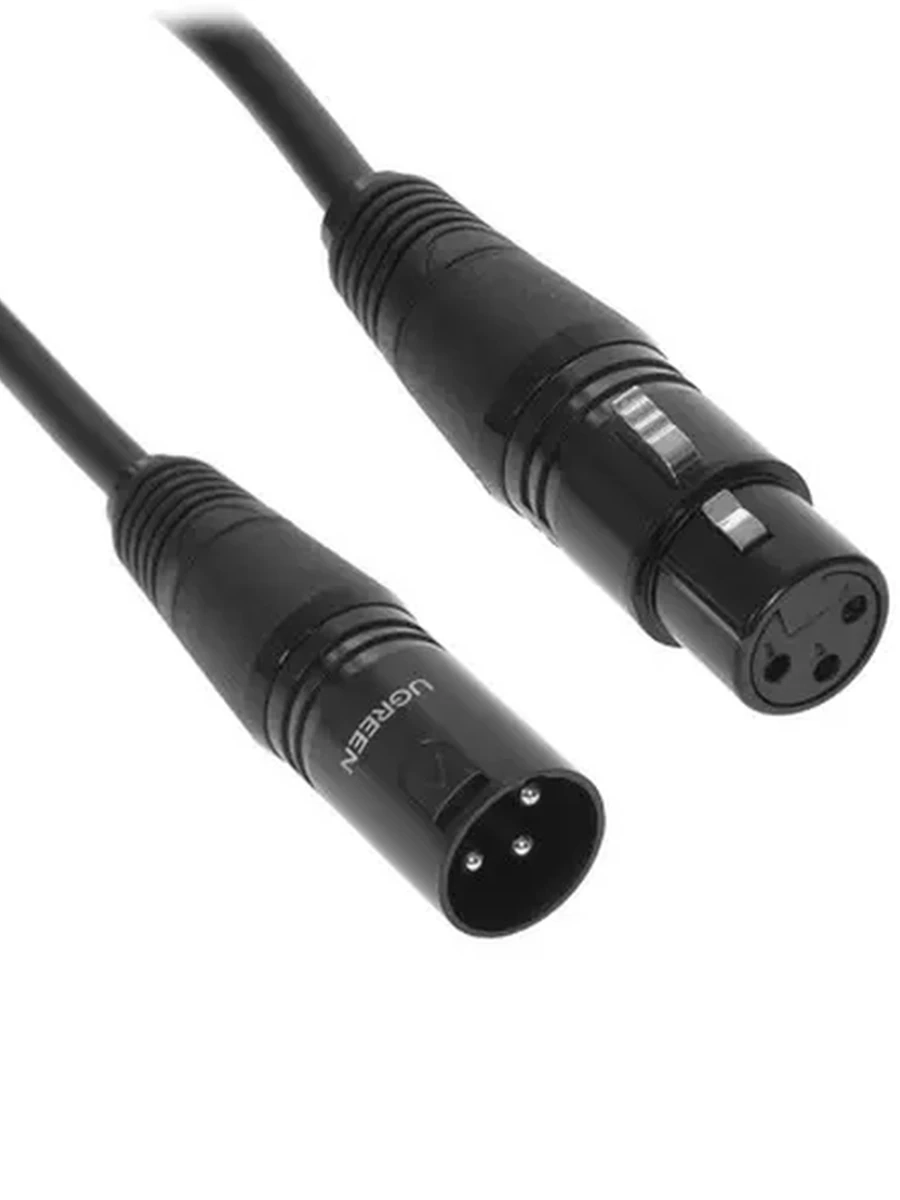 Кабель XLR (M) - XLR (F), 5m, Ugreen [AV130], Черный