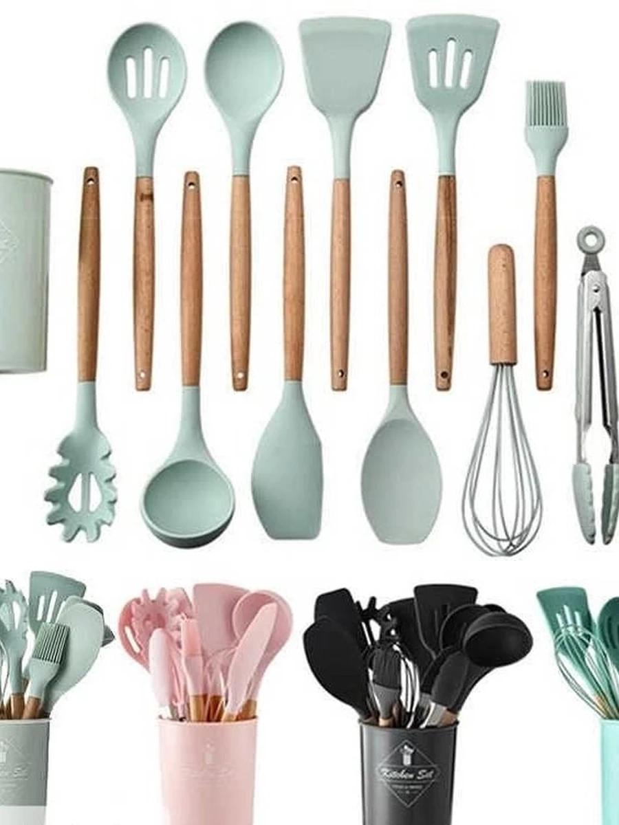 Набор силиконовых кухонных принадлежностей 1️⃣3️⃣ предметов