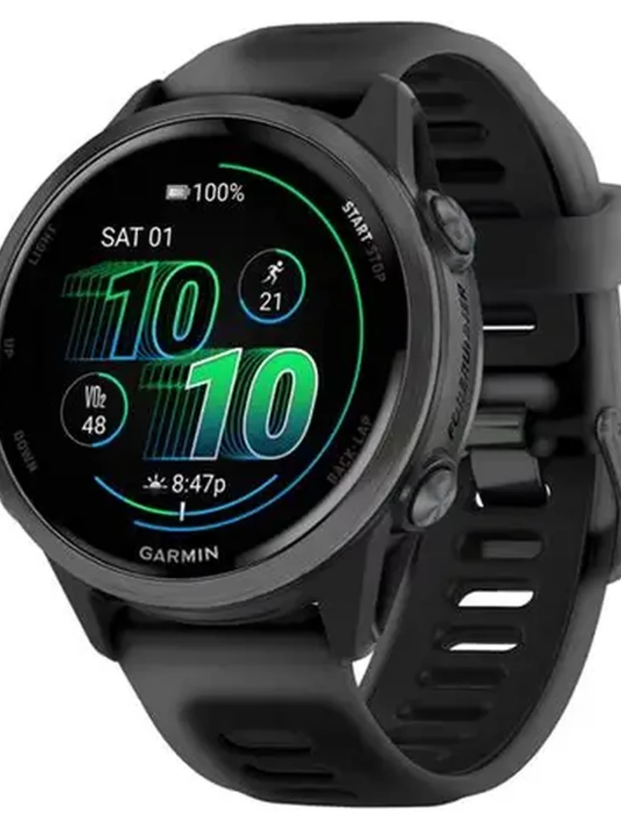 Умные часы Garmin Forerunner 570 - 42mm, Slate Gray Aluminum with Translucent Black/Black Band
