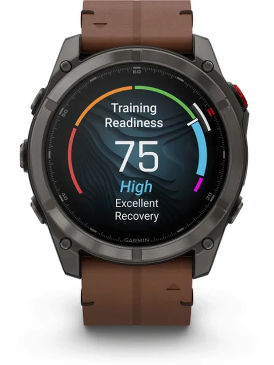 Умные часы Garmin Fenix 8 Pro - 51 mm AMOLED Sapphire, Titanium Carbon Grey Chestnut Leather