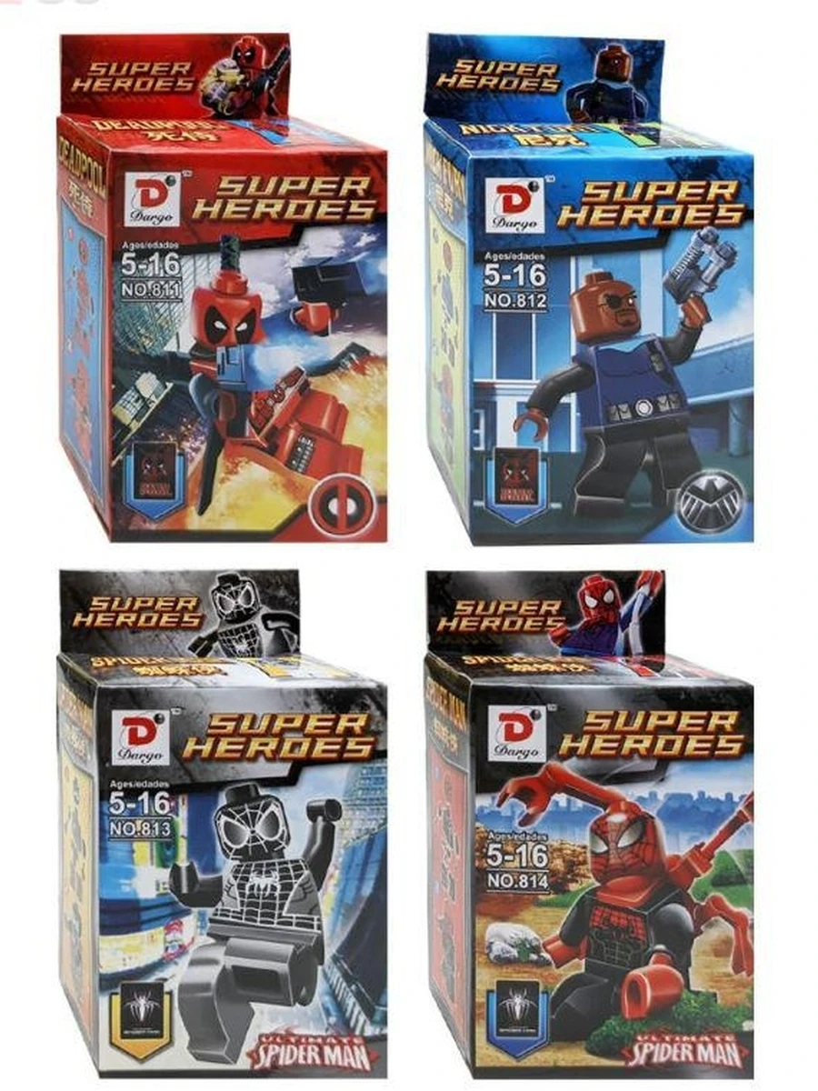 Конструктор DARGO 811-14 Минифигурки супергероев 4 шт