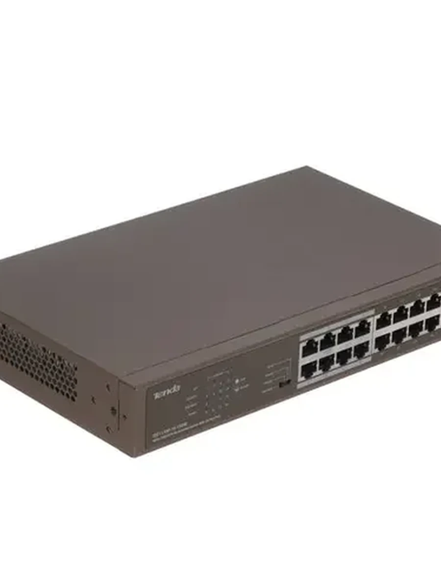Коммутатор Tenda TEF1118P-16-150W [неуправляемый, монтируемые в стойку, настенный, настольный, 100 Мбит/сек, 1000 Мбит/сек, 18 port, SFPx1, PoE, бюдже