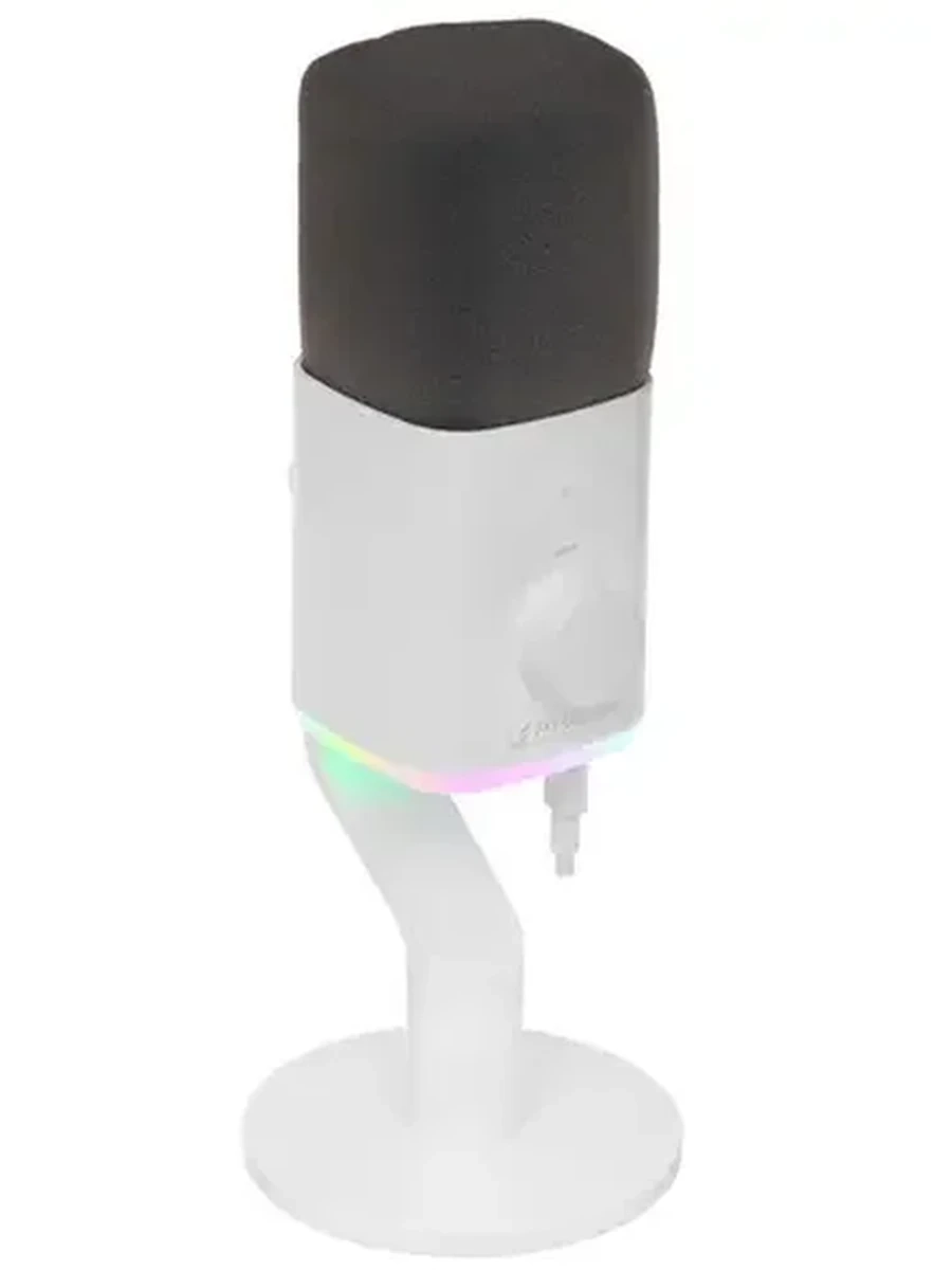 Микрофон Ardor Gaming Vox [настольный, студийный, динамический, суперкардиоидный, RGB, USB Type-C \ XLR, Белый]