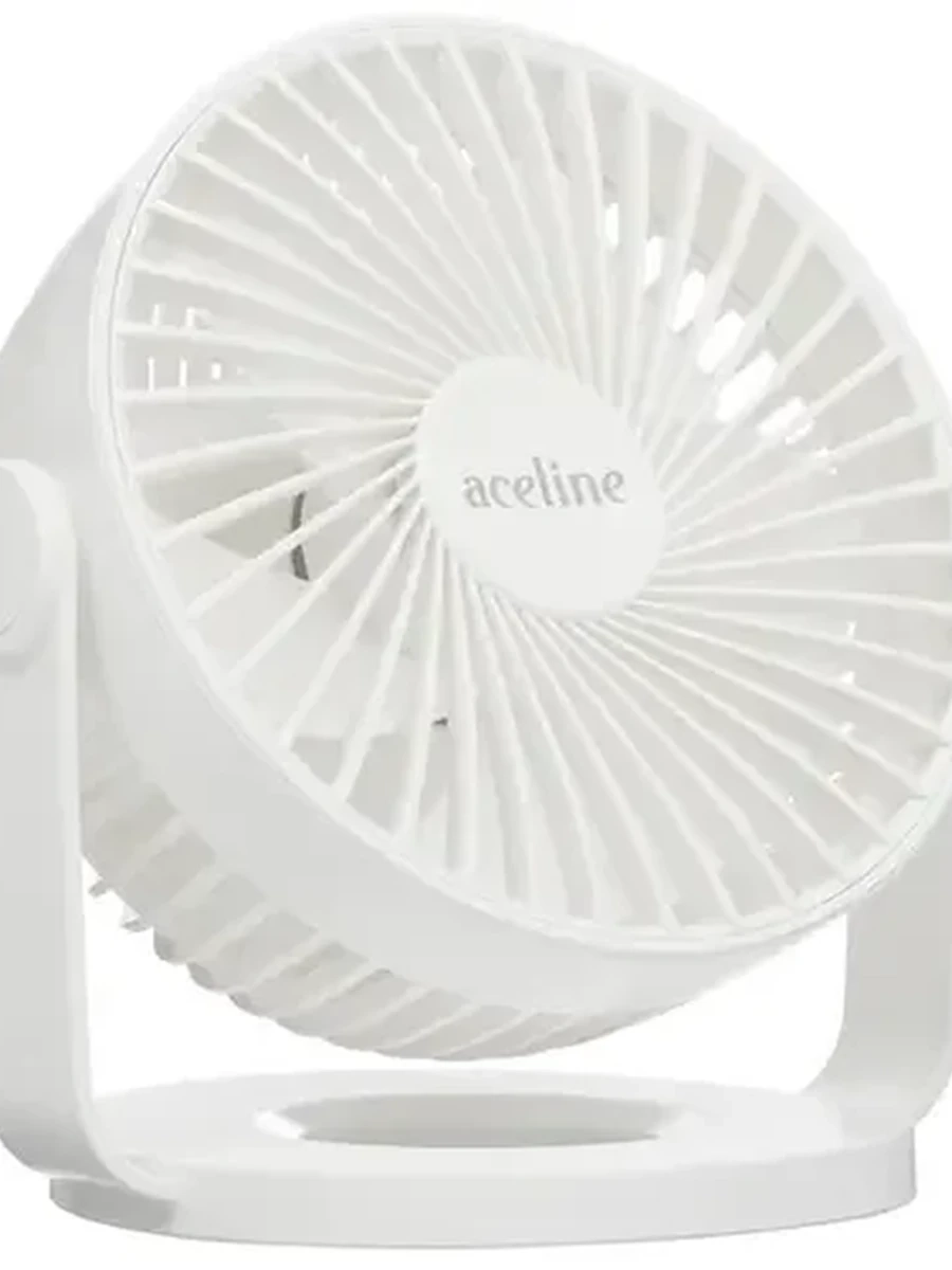 Вентилятор Aceline UDTF-5 белый [настольный, 4,5 Вт, диаметр - 113 мм, скоростей - 3, портативный]