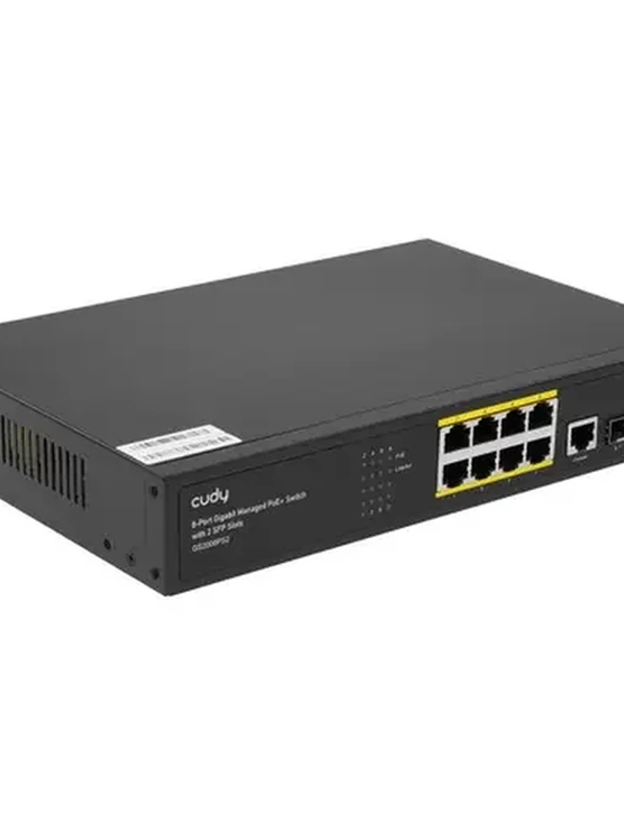 Коммутатор Cudy GS2008PS2 [управляемый, монтируемые в стойку, настольный, 1000 Мбит/сек, 100 Мбит/сек, 8 port, SFPx2, PoE, бюджет PoE 120 Вт]