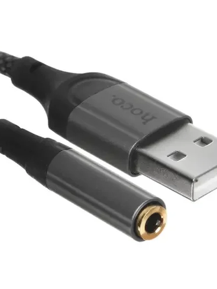 Адаптер audio для USB AUX 3.5mm Hoco LS36 Черный