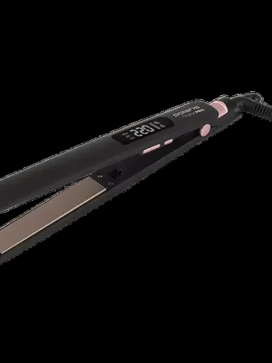 Выпрямитель для волос Polaris PHS 5012KT UltraSlim Digital PRO розовый, черный [режимов-13 шт, 120 мм, покрытие-керамическое, генератор ионов]