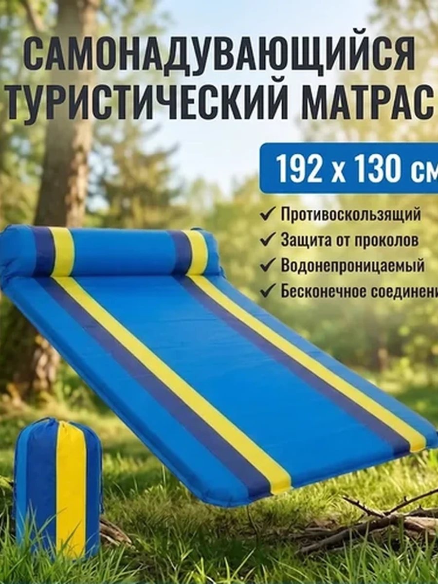Коврик (матрас) надувной туристический двухместный