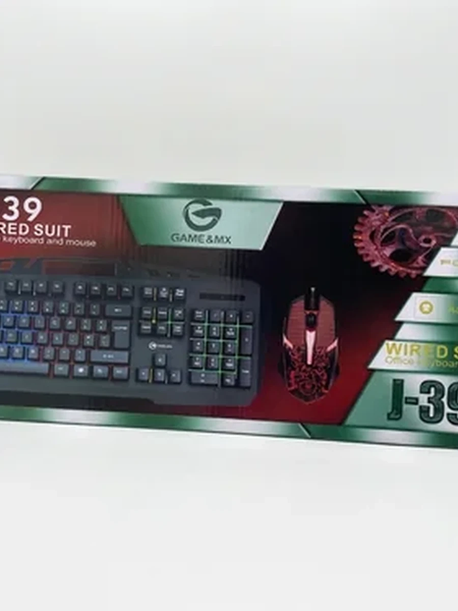 Игровой набор клавиатуры и мыши Game&MX J-39 с радужной подсветкой.