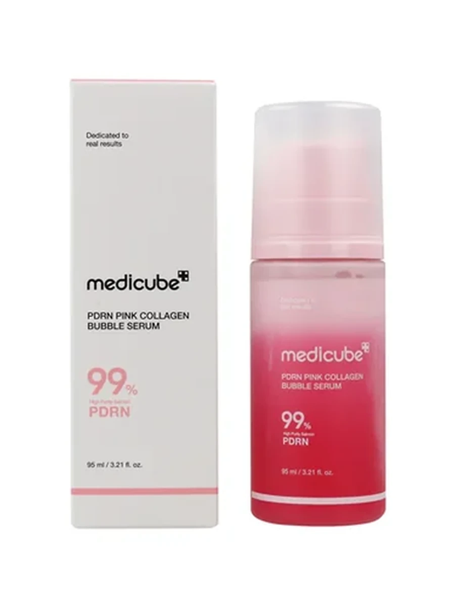 Пузырьковая сыворотка с коллагеном и ПДРН Medicube pdrn pink colaggen bubble serum