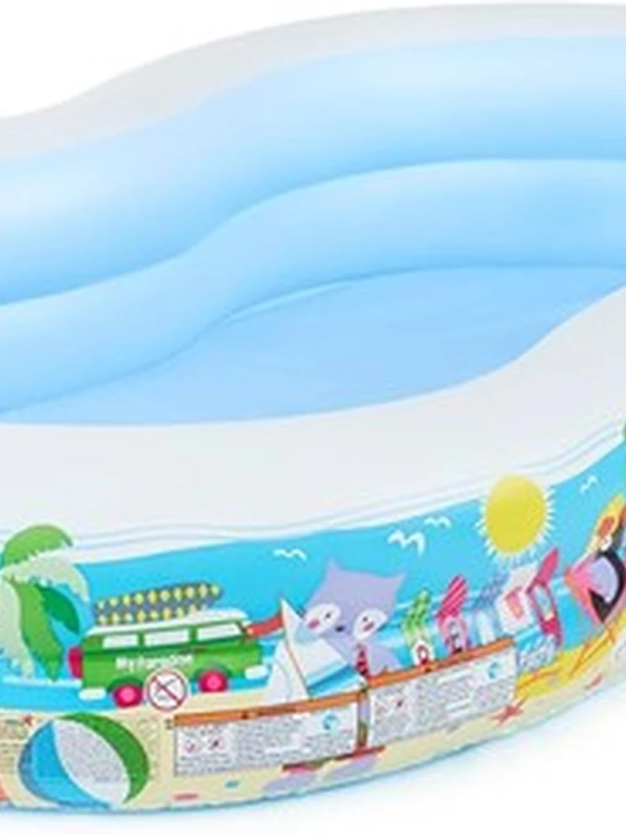 Intex 8,5 футов x 5,25 футов x 18 дюймов Swim Center Paradise Seaside надувной детский бассейн со сливной пробкой для быстрой и легкой очистки