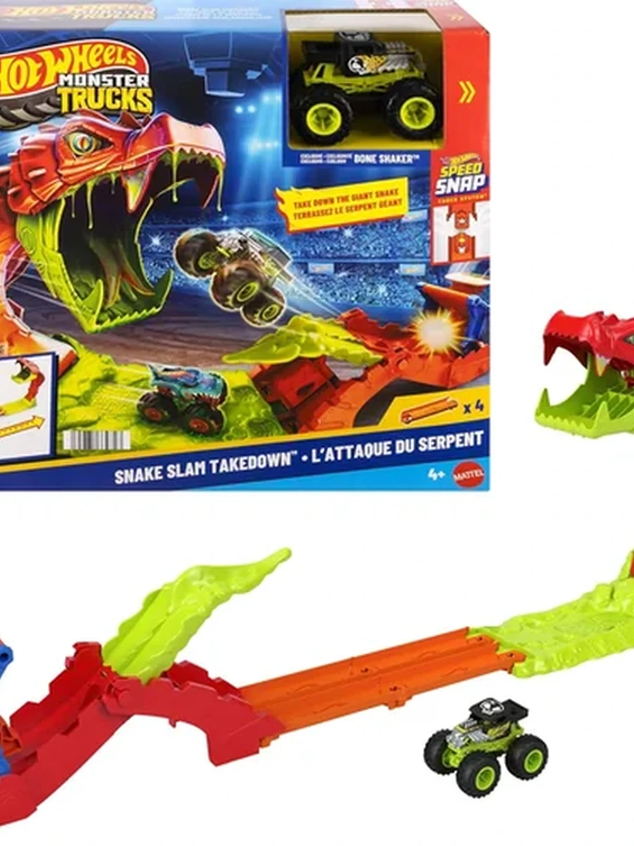 Автотрек Hot Wheels JJN44 Мега прыжок Укус змеи