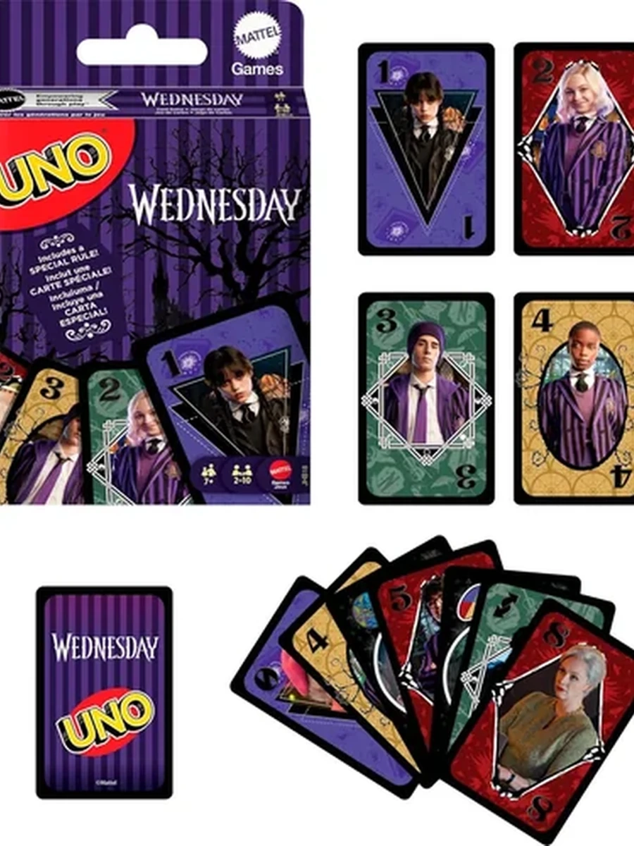 Настольная игра «UNO Wednesday» для детей, взрослых и семейных вечеров, коллекционная игрушка, созданная по мотивам сериала