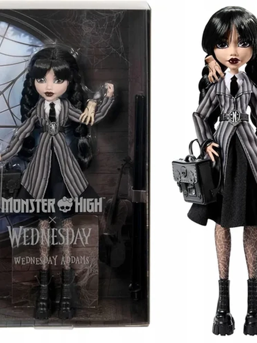 Кукла Mattel Monster High Wednesday Addams - Уэнсдей Аддамс - Кукла с аксессуарами Монстр Хай HXJ04