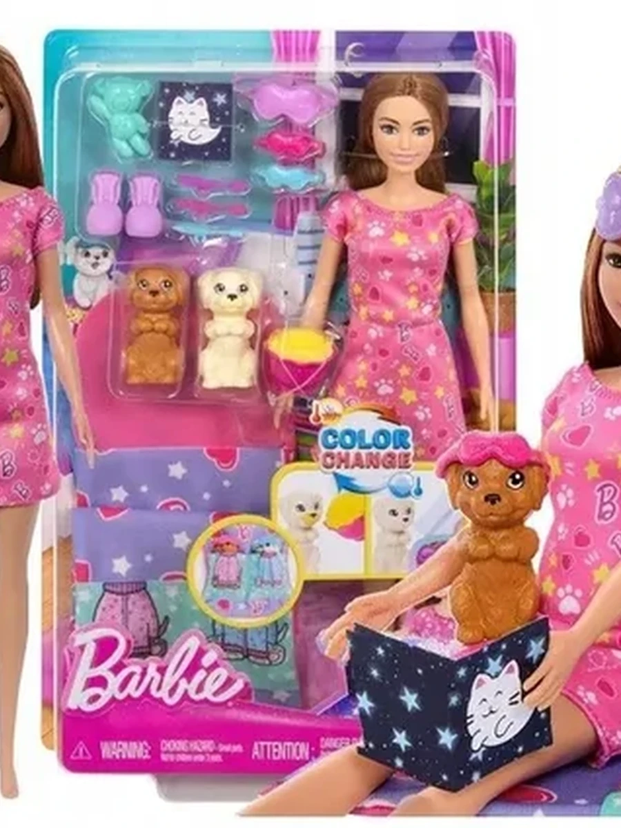 Кукла Mattel Barbie - Пижамная вечеринка Барби с собаками