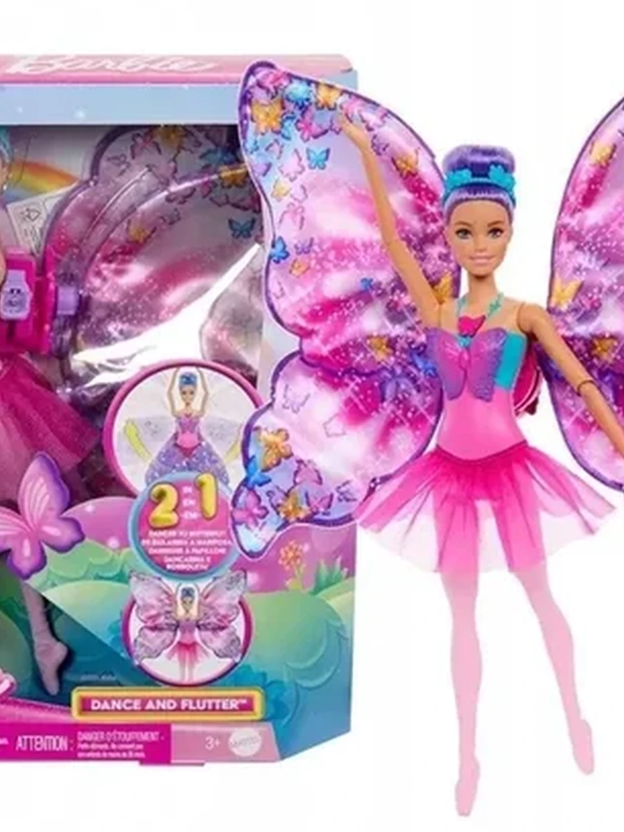 Кукла Барби бабочка-балерина 2в1 HXJ10, Barbie (Mattel)