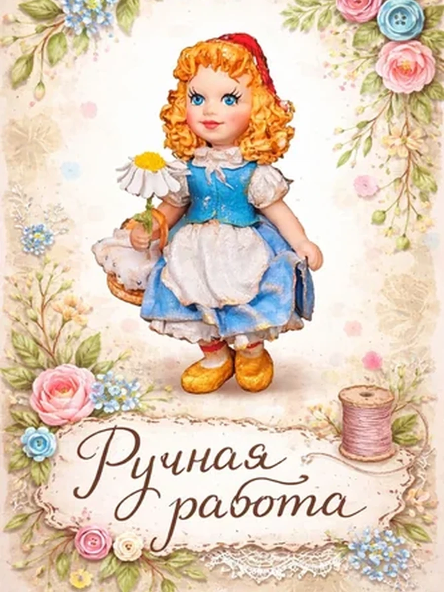 Ватная ёлочная игрушка «Красная Шапочка» (ручная работа)