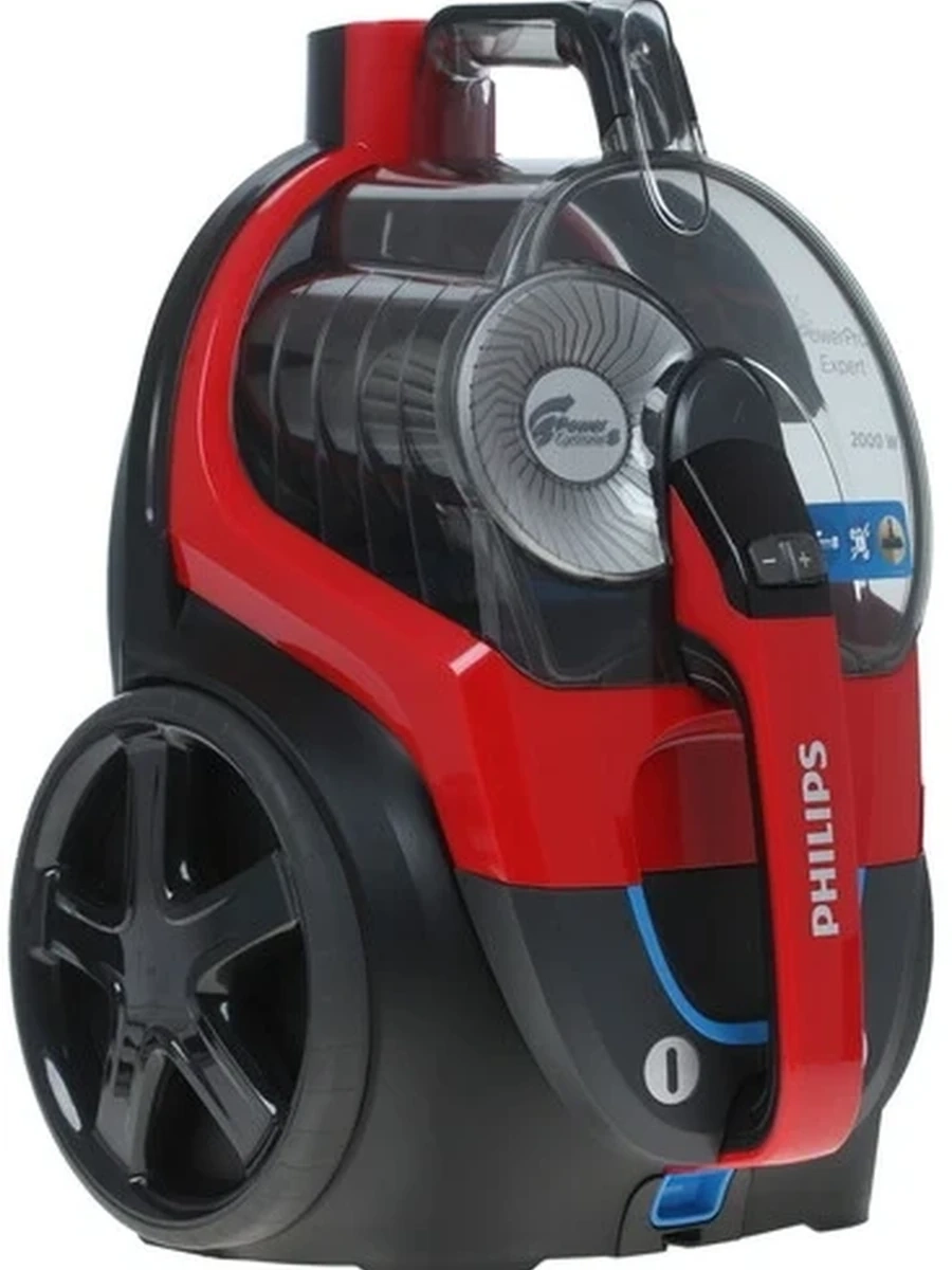 Пылесос Philips FC9728/01 [2000 Вт, всасывания-420 Вт, сухая, циклонный фильтр, 2 л, туба телескопическая, рег. мощности на корпусе, HEPA, красный]