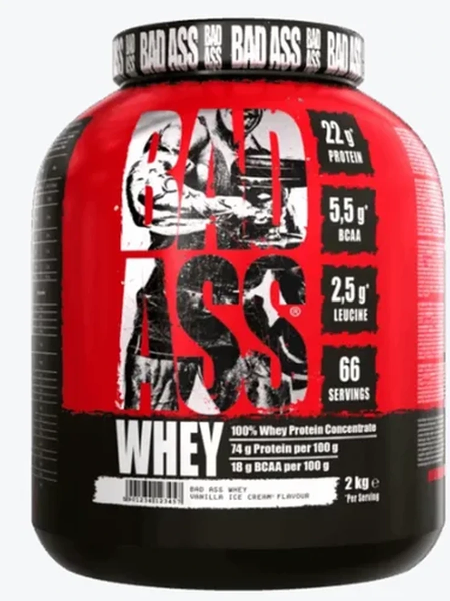 Протеин сывороточный, Whey, Bad ass, 2кг, 66пор