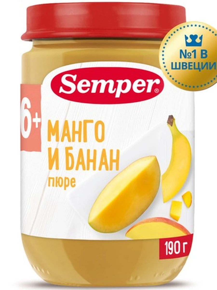 Semper пюре "Манго и банан" (190грх12)
