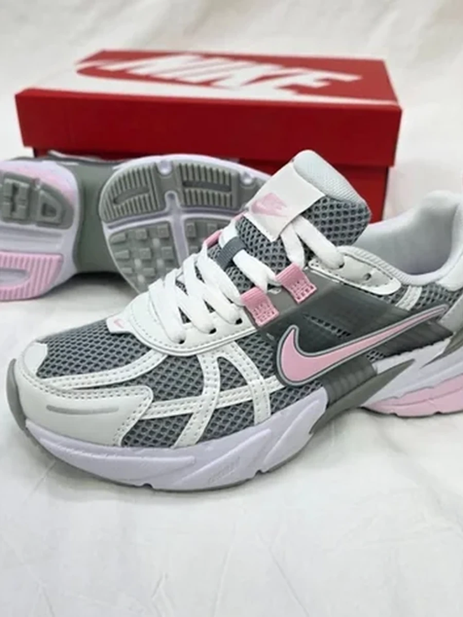 Кроссовки Nike серо-розовые – лёгкие дышащие, стильные повседневные