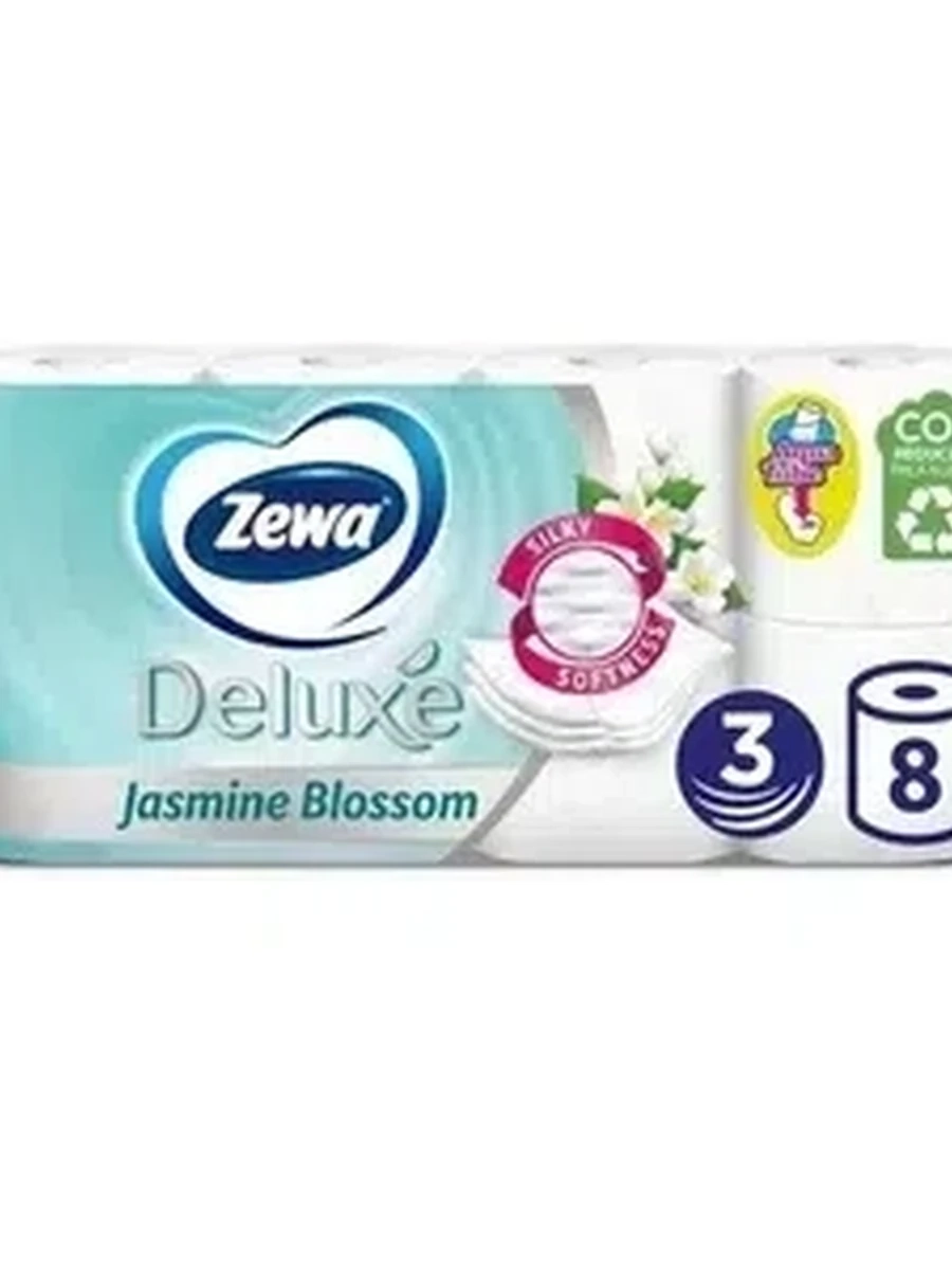 БУМАГА ТУАЛЕТНАЯ ZEWA DELUXE JASMINE BLOSSOM 3СЛ 8РУЛ