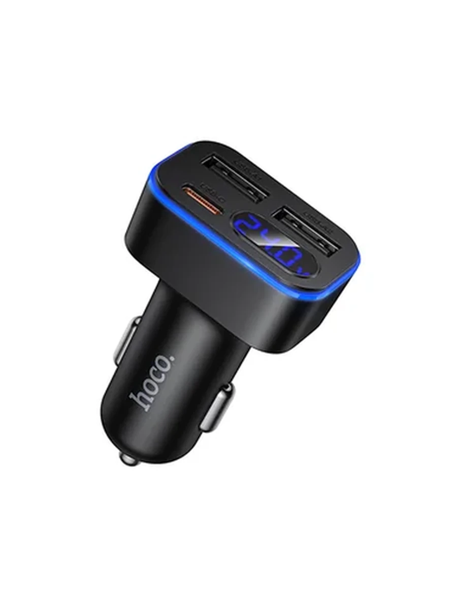 Авто Адаптер HOCO Z63A Barry 42W(1C2A) digital display car charger (black)
