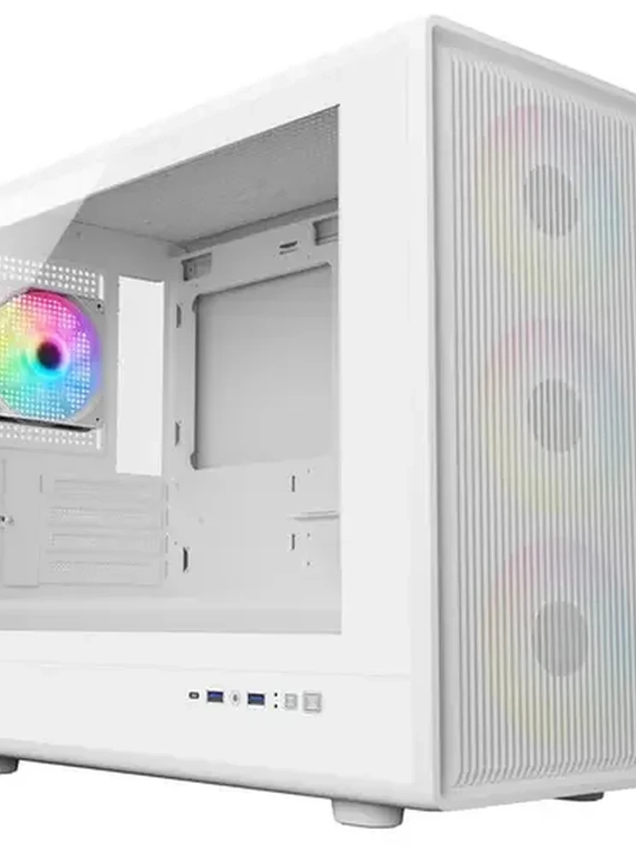 Корпус ARDOR GAMING Rare MS5 Minicase White, 4*120, USB 3.2*2, USB Type-C, 0.55 мм, Mesh, без БП