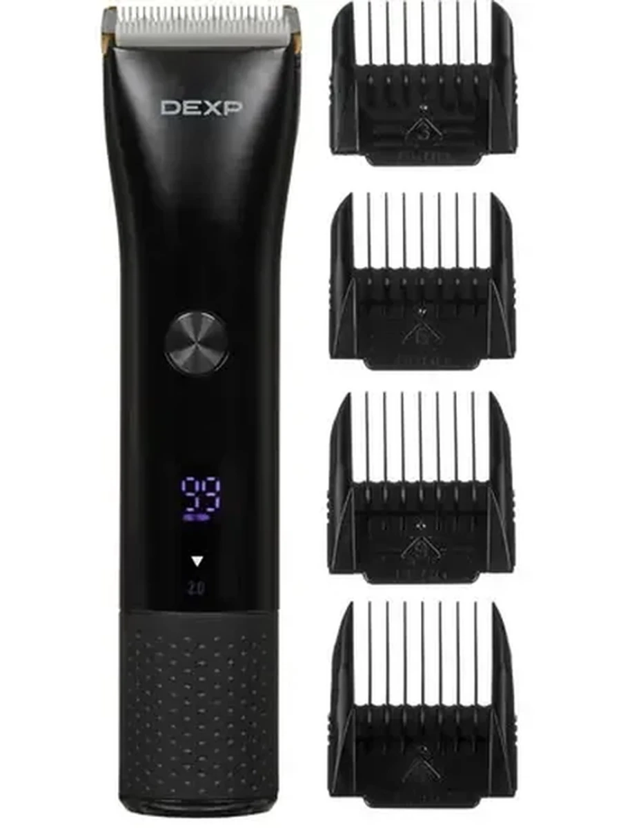 Машинка для стрижки DEXP HC-0112RB черный [длина от 3 мм (с насадкой) до 12 мм, насадок-4,  смена насадок, от аккумулятора, Type-C]