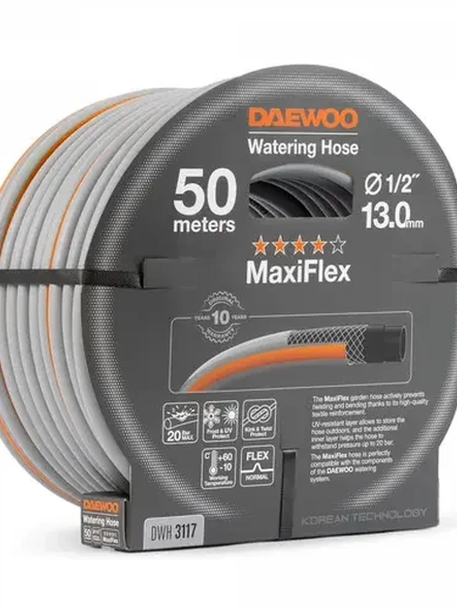 Шланг поливочный Daewoo MaxiFlex DWH 3117 [50 м, 1/2"]