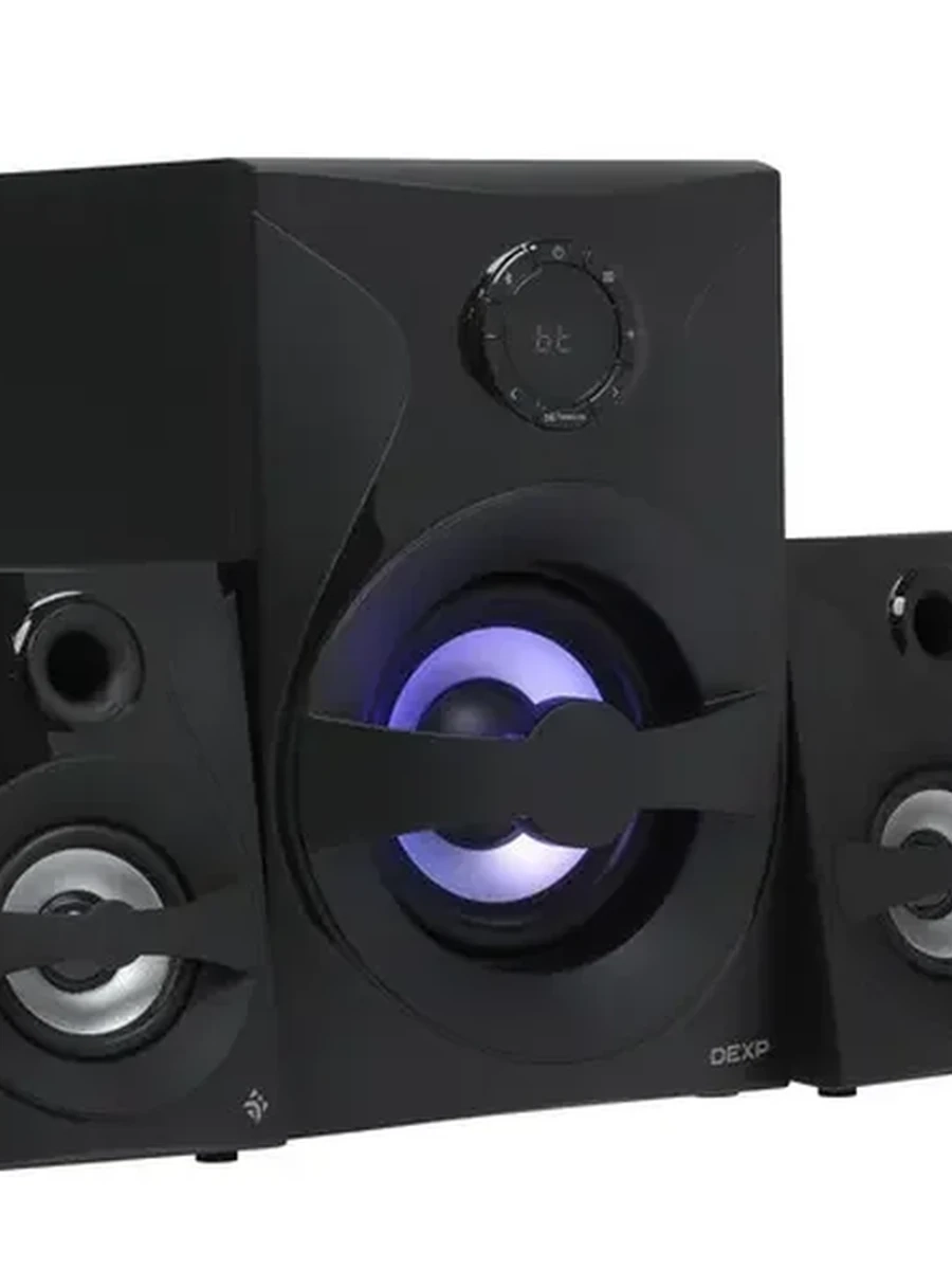 Колонки 2.1 DEXP DAS-211 [2х13Вт, сабвуфер 28Вт,  воспроизведение с USB/SD,ПДУ, bluetooth,FM]