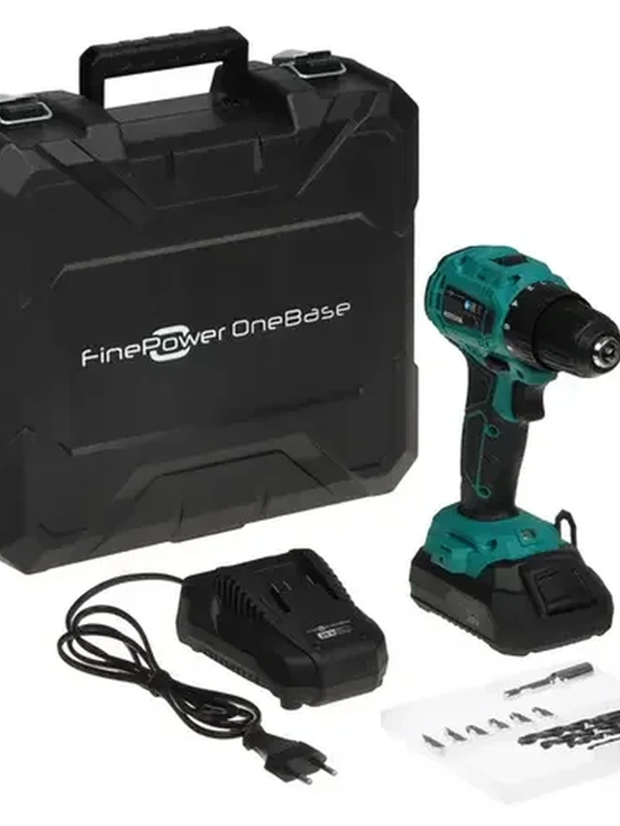 Шуруповерт FinePower OneBase CDBL35 с АКБ [безударный, 1400 об/мин, 35 Н*м, 20 В,  2.0 А*ч, 1хАКБ, 2.1 кг]