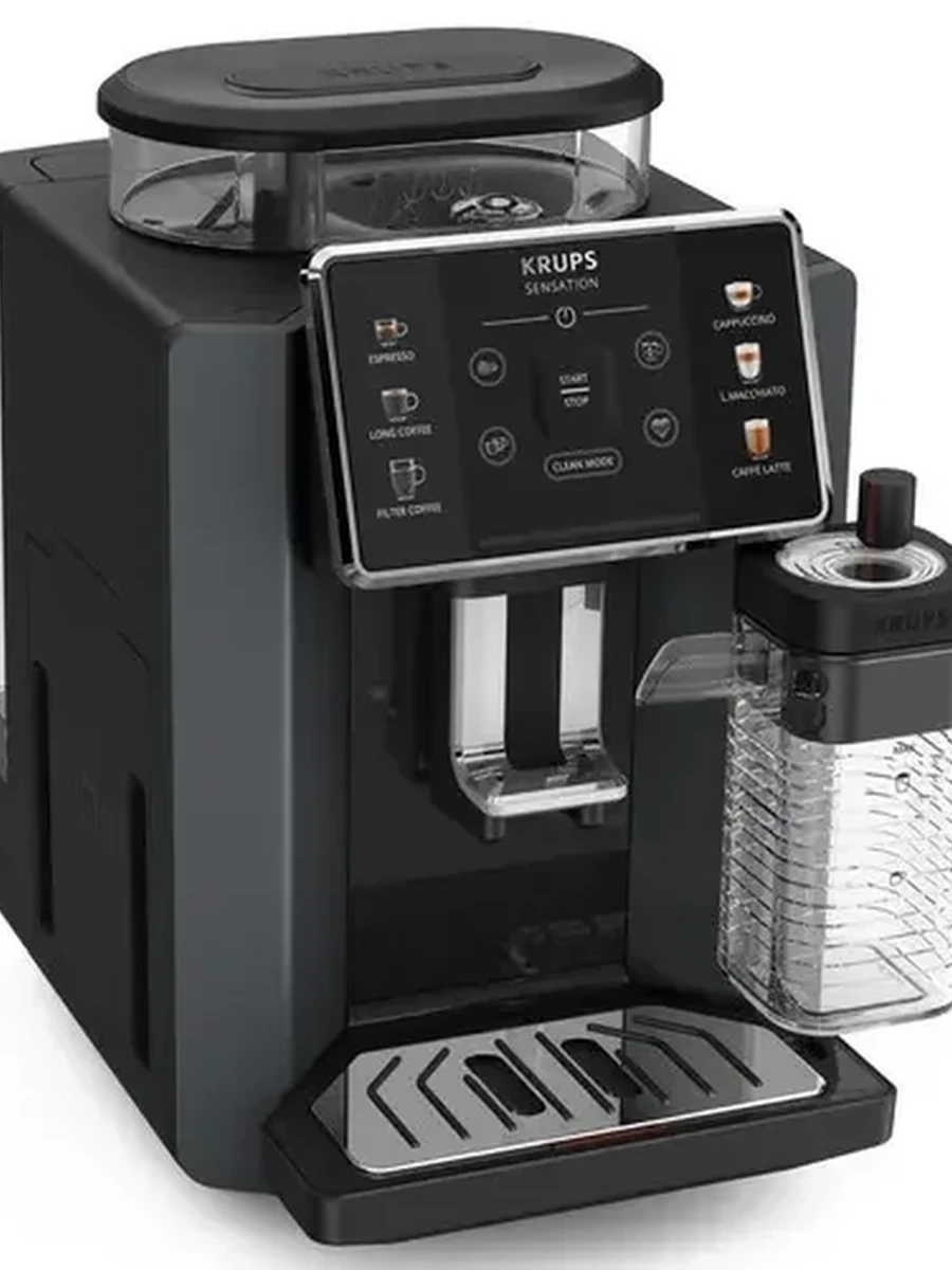 Кофемашина автоматическая KRUPS Sensation Milk EA912B10  [1450 Вт, 15 Бар, автоматический, 2 л, дисплей, исп. кофе - зерновой]