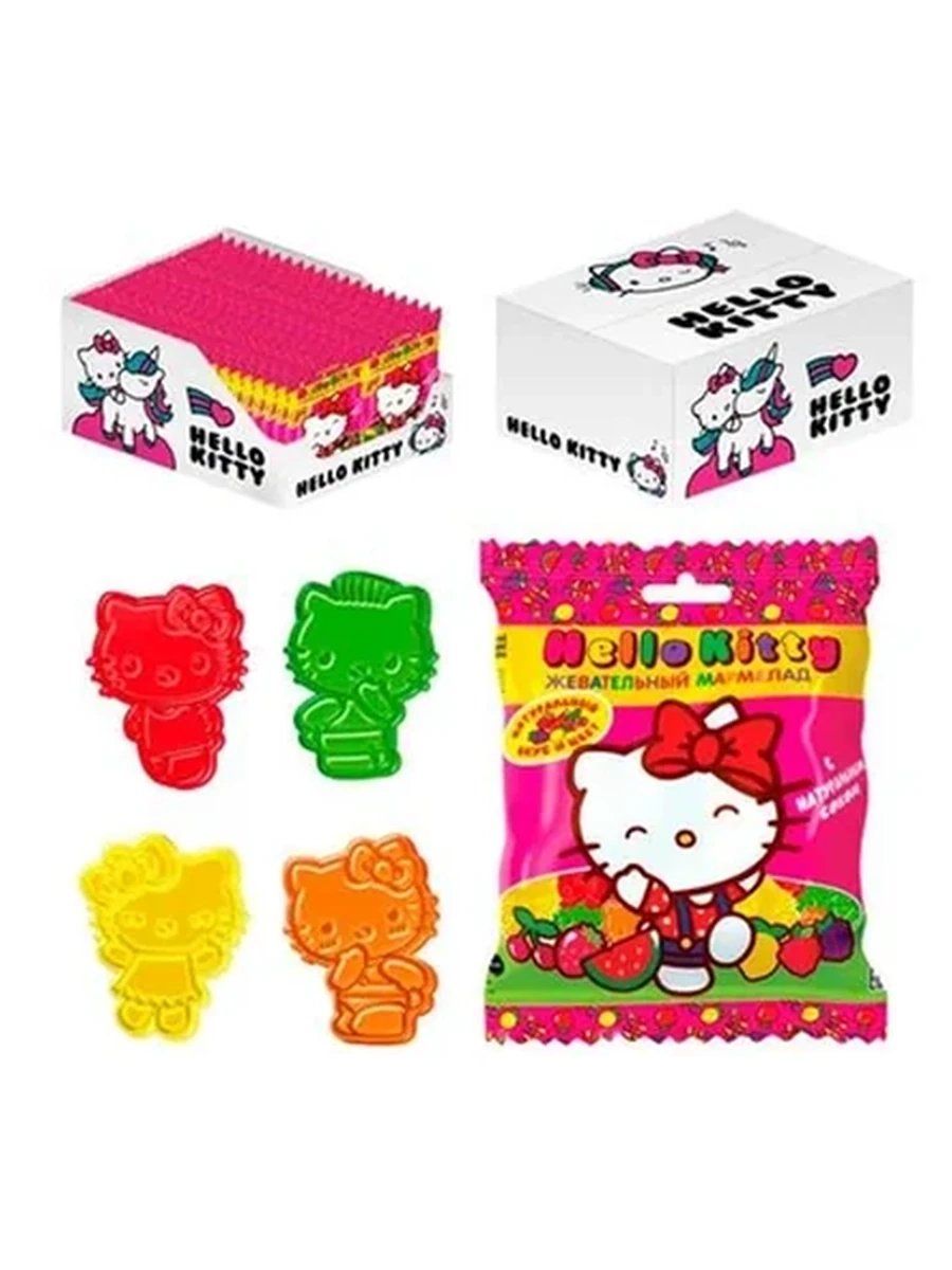 МАРМЕЛАД ЖЕВАТЕЛЬНЫЙ HELLO KITTY ФИГУРНЫЙ МАЛИНА/ЕЖЕВИКА/КЛУБНИКА/ВИШНЯ/АРБУЗ/ЛАЙМ 70ГР