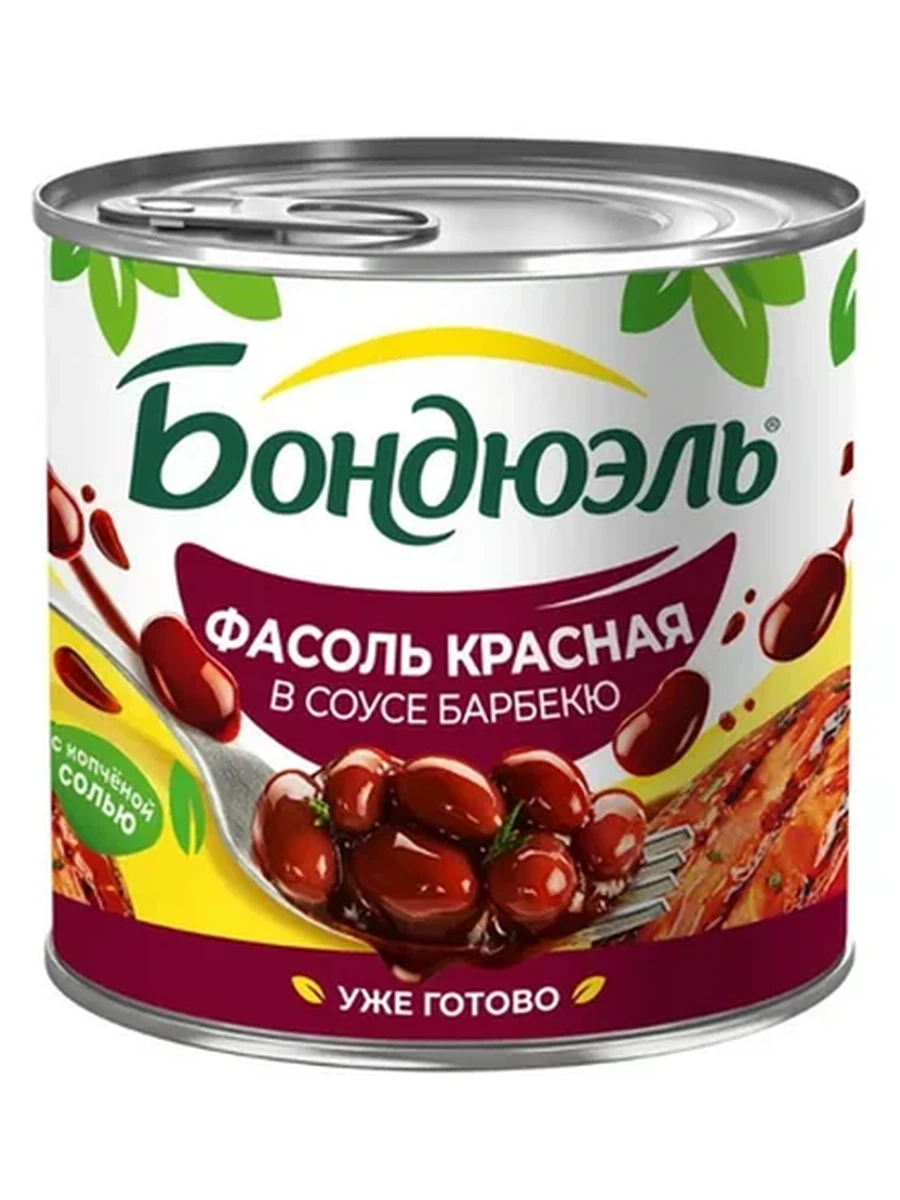 ФАСОЛЬ КРАСНАЯ BONDUELLE В ТОМАТНОМ СОУСЕ БАРБЕКЬЮ 425МЛ Ж/Б