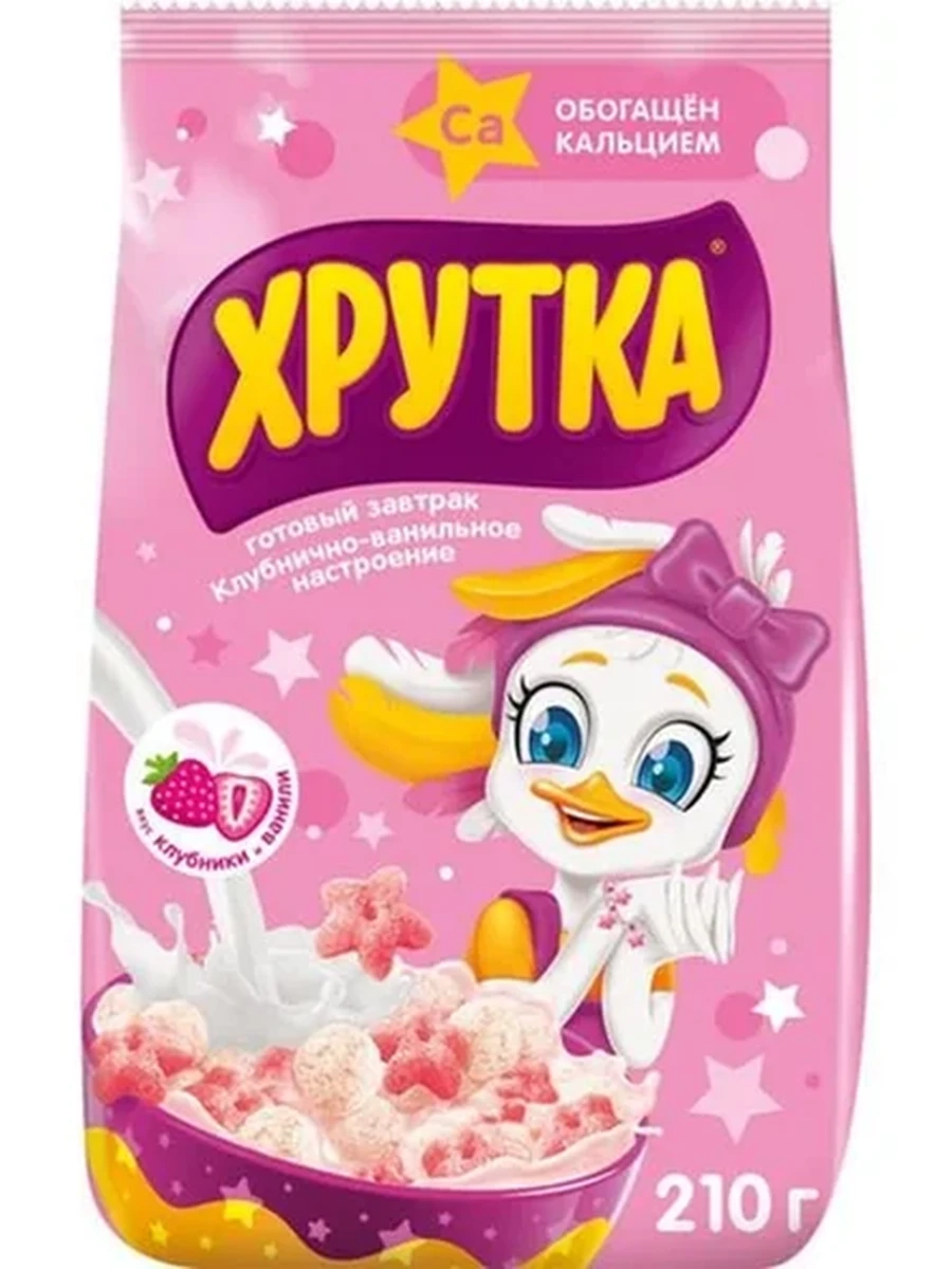 ГОТОВЫЙ ЗАВТРАК ХРУТКА КЛУБНИЧНО-ВАНИЛЬНОЕ НАСТРОЕНИЕ 6Х210ГР