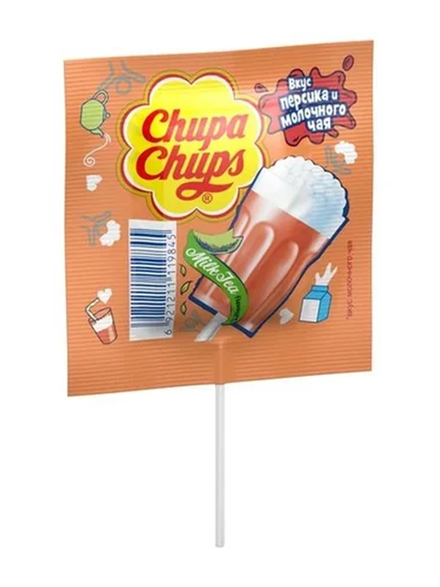 КАРАМЕЛЬ CHUPA CHUPS 3D ПЕРСИК/КЛУБНИКА И МОЛОЧНЫЙ ЧАЙ 15ГР