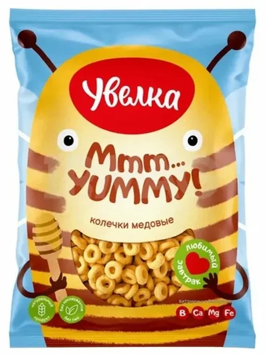 КОЛЕЧКИ КУКУРУЗНЫЕ УВЕЛКА МЕДОВЫЕ М/УП 200ГР