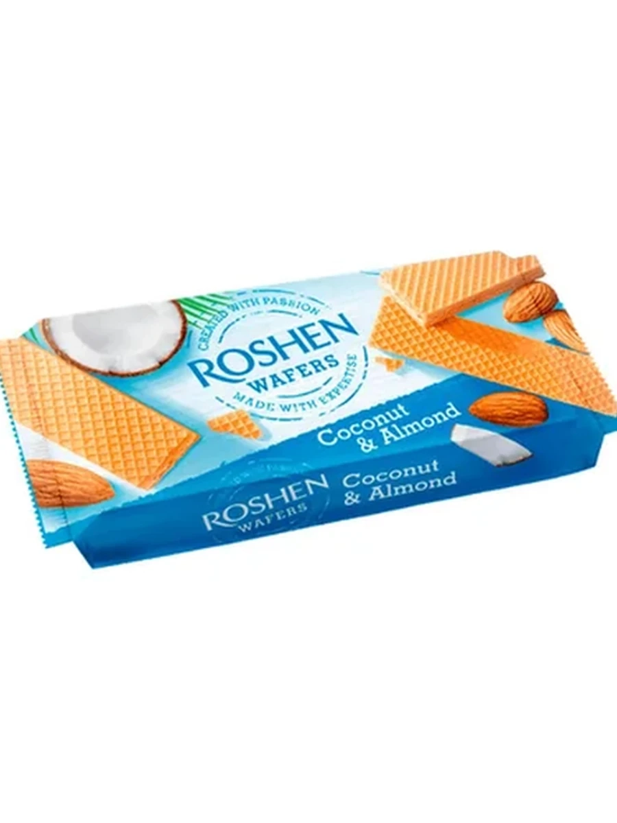 ВАФЛИ ROSHEN WAFERS КОКОС/МИНДАЛЬ 216ГР